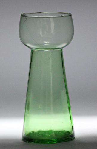 Green, panel-moulded Victorian hyacinth vase, (1 of 3) Green, panel-moulded Victorian hyacinth vase, (1 of 3)