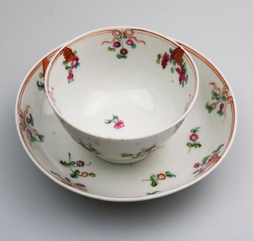 New Hall Porcelain Tea Bowl & Saucer, ex de Saye Hutton Collection 1790 (1 of 6)