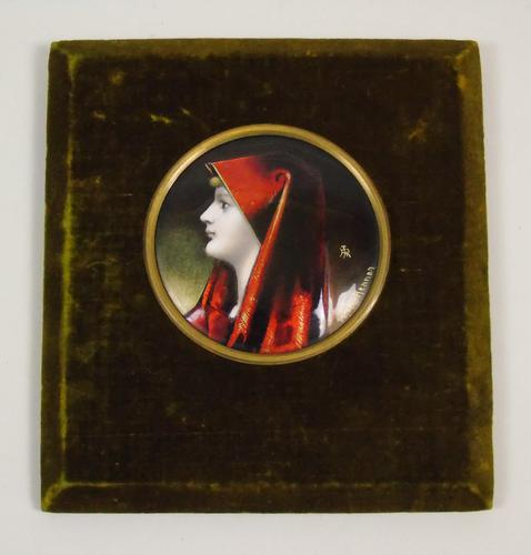 Enamelled Miniature Portrait Saint Fabiola after Jean Jacques Henner (1 of 6)