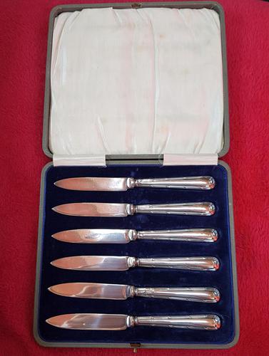 Cased Set of 6 Silver Handled Fruit Knives (1 of 4) Cased Set of 6 Silver Handled Fruit Knives (1 of 4)
