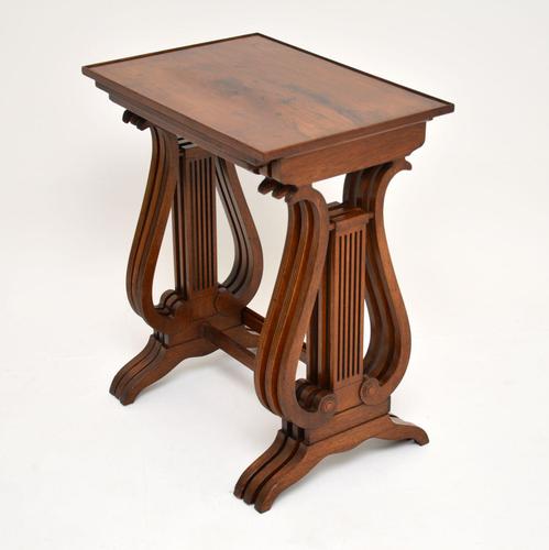 Antique Regency Style Yew Wood Nest of Tables (1 of 8)