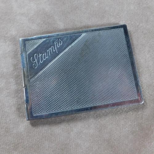 Chrome Plated, Engine Turned Stamp Case c1933 (1 of 8) Chrome Plated, Engine Turned Stamp Case c1933 (1 of 8)