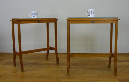 Rare Pair of Oak Medical Side Tables - Chas Thackray and Son c1910 (1 of 15)