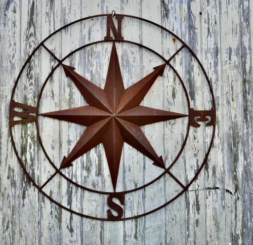 Iron Wall Hanging Nautical North South East & West, Ships Compass (1 of 6) Iron Wall Hanging Nautical North South East & West, Ships Compass (1 of 6)