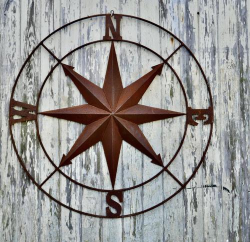 Iron Wall Hanging Nautical North South East & West, Ships Compass (1 of 6)