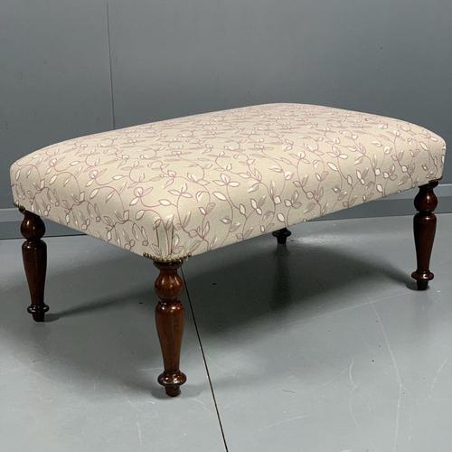 Newly upholstered Victorian footstool (1 of 5)