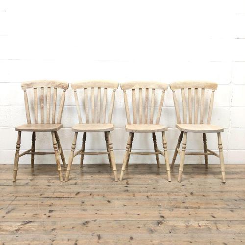 Set of Four Antique Farmhouse Dining Chairs (1 of 8)