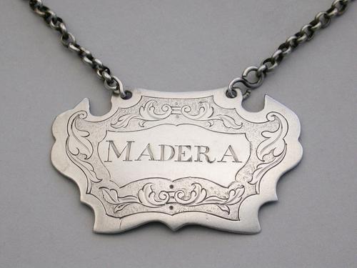 Provincial Silver Wine Label 'Madera' Misspelling Ex Scawby Hall, Unmarked c.1760 (1 of 6) Provincial Silver Wine Label 'Madera' Misspelling Ex Scawby Hall, Unmarked c.1760 (1 of 6)