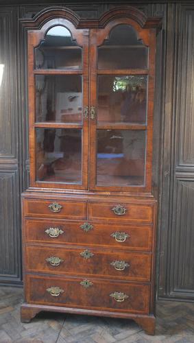 George I Walnut Double Dome Bookcase on Chest (1 of 10)