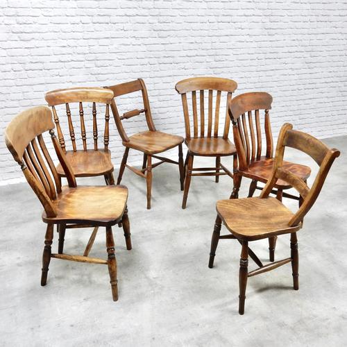 Antique Harlequin Set of 6 Kitchen Chairs (1 of 6)