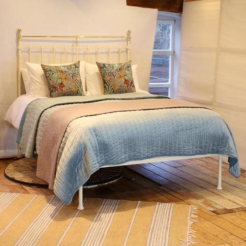 Brass & Iron Antique Platform Bed in Cream (1 of 5) Brass & Iron Antique Platform Bed in Cream (1 of 5)