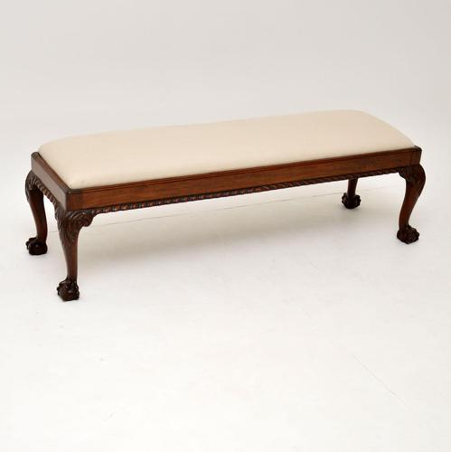 Antique Chippendale Style Mahogany Foot Stool (1 of 7)