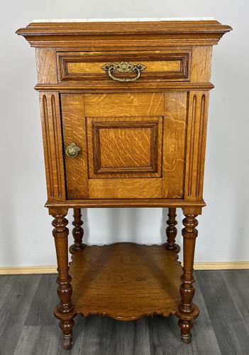 Carved French Antique Bedside Table Cupboard Cabinet With Marble Top (1 of 7) Carved French Antique Bedside Table Cupboard Cabinet With Marble Top (1 of 7)