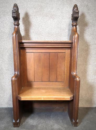 Victorian Carved Oak Gothic Church Pew (1 of 12)