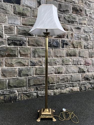 English Brass Corinthian Column Standard Lamp (1 of 8)