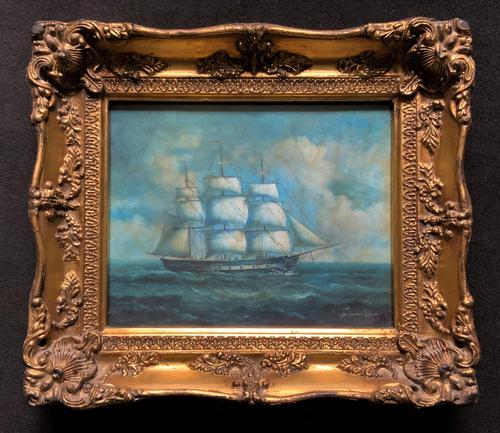 Original Seascape Oil Painting of 18th Century Tall-Masted Ship on the High Seas (1 of 12) Original Seascape Oil Painting of 18th Century Tall-Masted Ship on the High Seas (1 of 12)