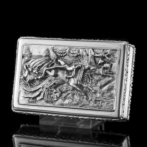 Rare Antique Georgian Solid Silver Mazeppa Snuff Box - Edward Smith 1836 (1 of 23)