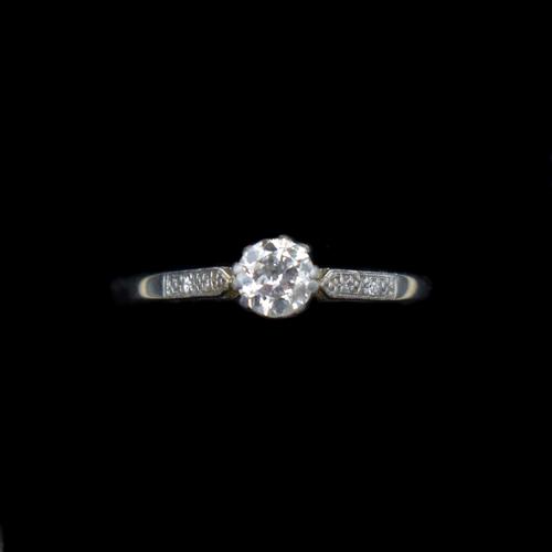 Art Deco 0.50ct Diamond Solitaire 18ct 18K Gold & Platinum Ring (1 of 9) Art Deco 0.50ct Diamond Solitaire 18ct 18K Gold & Platinum Ring (1 of 9)