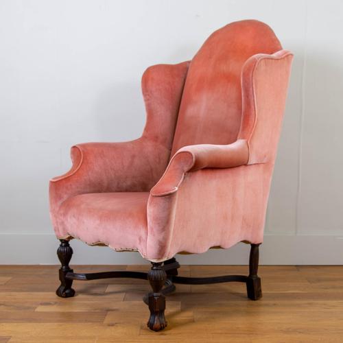 Attractive Large Early 20th Century Wingback Armchair (1 of 13)