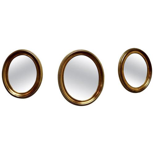 A Trio of French Oval Gilt-wood Mirrors (1 of 6) A Trio of French Oval Gilt-wood Mirrors (1 of 6)