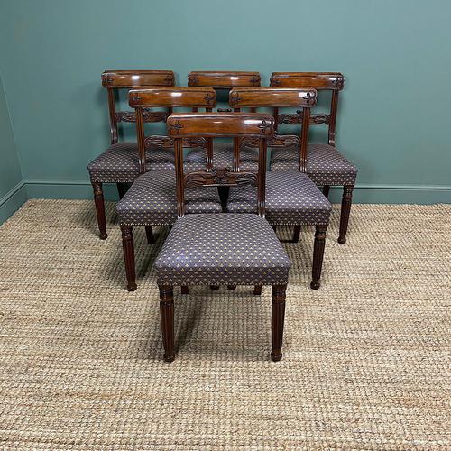 Superb Quality William IV Set of Six Mahogany Antique Dining Chairs (1 of 9)