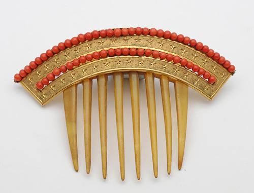 Georgian Coral & Horn Hair Ornament (1 of 2) Georgian Coral & Horn Hair Ornament (1 of 2)