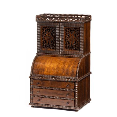 Rare, 19th Century, Miniature Cylinder Cabinet (1 of 4) Rare, 19th Century, Miniature Cylinder Cabinet (1 of 4)