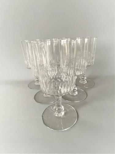 Fine Set of Six French Cut Glass Wine Goblets (1 of 5)