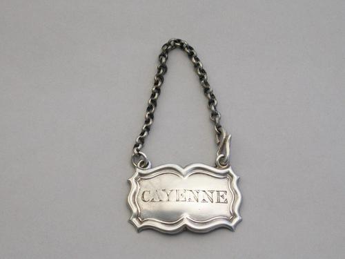 William IV Silver Sauce Label 'Cayenne' by Rawlings & Summers, London, 1836 (1 of 6)