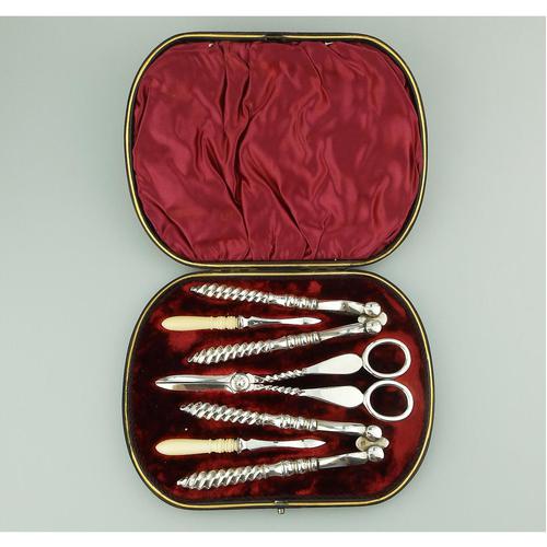 Good Silver Plate Dessert Serving Set - Cased by Atkin Bros 19th Century (1 of 5) Good Silver Plate Dessert Serving Set - Cased by Atkin Bros 19th Century (1 of 5)