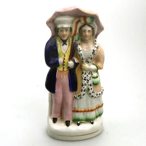 19th Century Pottery Victorian Staffordshire Courting Couple Figure (1 of 9)