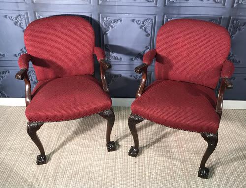 Pair of Mahogany Desk Chairs c.1920 (1 of 15)