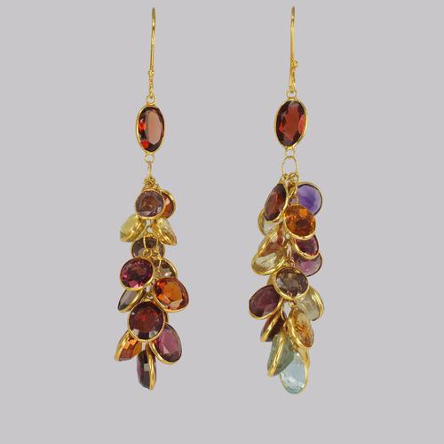 Vintage Multi Gem Chandelier Earrings 18ct Gold 1960's Tutti Fruity 2" Dangle (1 of 5) Vintage Multi Gem Chandelier Earrings 18ct Gold 1960's Tutti Fruity 2" Dangle (1 of 5)
