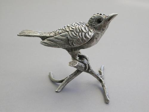 Edwardian Novelty Silver Bird on a Branch Pepper by George Bedingham, London, 1906 (1 of 12) Edwardian Novelty Silver Bird on a Branch Pepper by George Bedingham, London, 1906 (1 of 12)