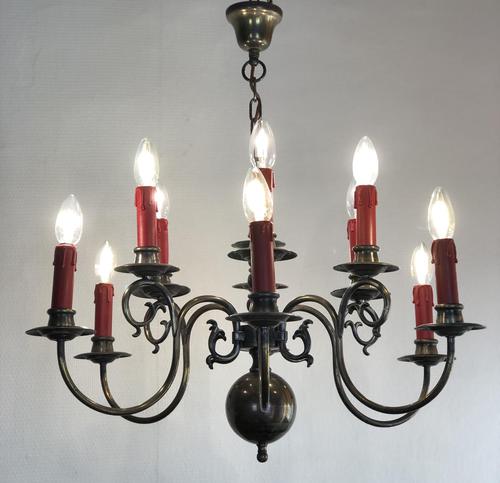 Vintage French Large 12 Arm Flemish Chandelier (1 of 12) Vintage French Large 12 Arm Flemish Chandelier (1 of 12)