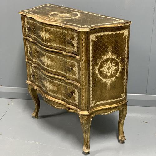 Italian Florentine Paint & Gilt Chest of Drawers (1 of 5)