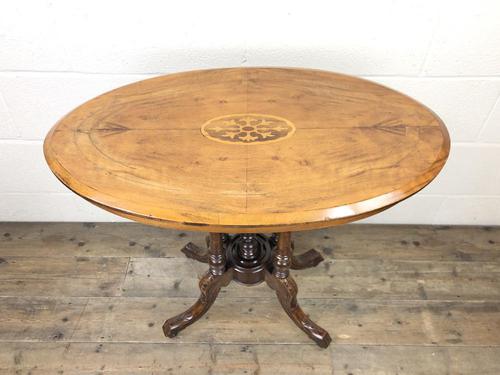 Victorian Walnut Oval Tilt Top Occasional Table (M-1713) (1 of 11) Victorian Walnut Oval Tilt Top Occasional Table (M-1713) (1 of 11)