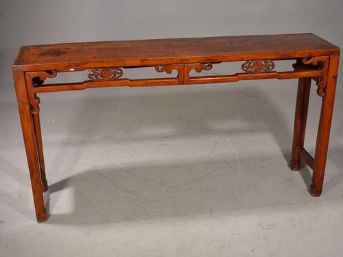 A Slender Late 19th Oriental Elm Hall Table (1 of 6) A Slender Late 19th Oriental Elm Hall Table (1 of 6)