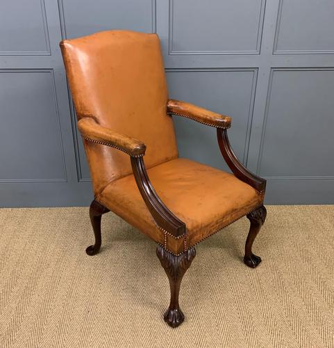 Leather Upholstered Gainsborough Armchair (1 of 12)