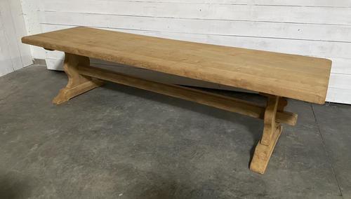 Huge French Bleached Oak Farmhouse Dining Table (1 of 22)