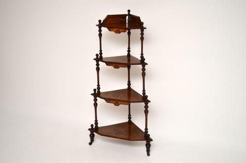 Antique Victorian Walnut Inlaid Corner Whatnot (1 of 15) Antique Victorian Walnut Inlaid Corner Whatnot (1 of 15)