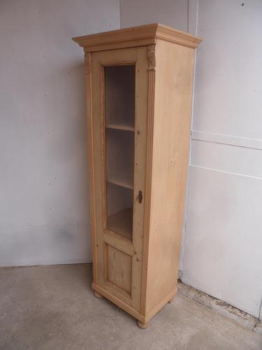 Antique Pine 1 Door Tall Bathroom Towel Storage Cupboard to wax / paint (1 of 10)