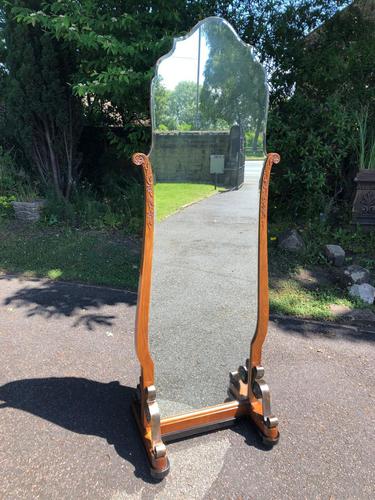 Antique Walnut Cheval  Dressing Mirror (1 of 8)