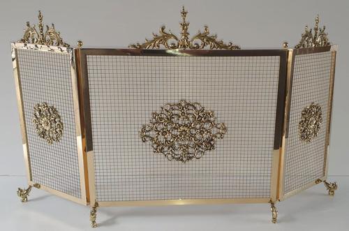 19th Century Polished Brass Three Panel Fire Screen (1 of 4) 19th Century Polished Brass Three Panel Fire Screen (1 of 4)