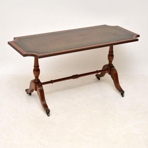 Antique Regency Style Mahogany Leather Topped Coffee Table (1 of 8)