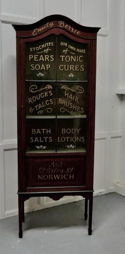 Edwardian Mahogany Sign Painted Perfumery Cupboard (1 of 7) Edwardian Mahogany Sign Painted Perfumery Cupboard (1 of 7)
