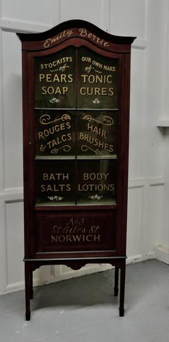 Edwardian Mahogany Sign Painted Perfumery Cupboard (1 of 7)