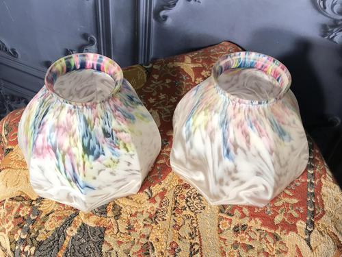 Pair of Edwardian Glass Light Shades (1 of 5) Pair of Edwardian Glass Light Shades (1 of 5)