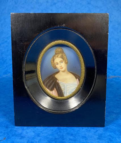 1920s Signed Ebonised Painted Miniature Frame (1 of 10)