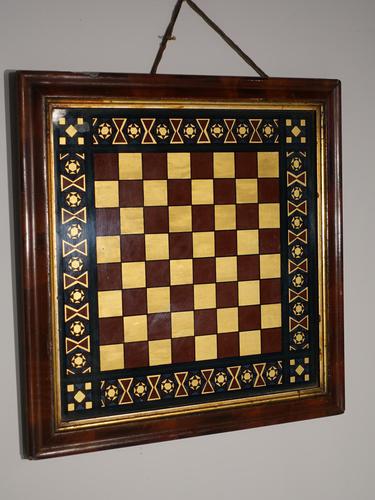 Most Attractive Mid 19th Century a Verre Eglomisé Chessboard (1 of 2) Most Attractive Mid 19th Century a Verre Eglomisé Chessboard (1 of 2)